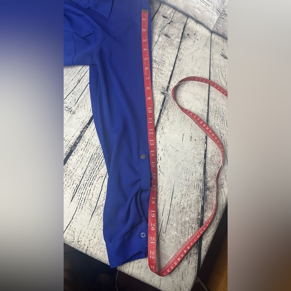 Apt. 9 Top Blouse Shirt Royal Blue Small Relaxed fit business/casual button down - Picture 8 of 8